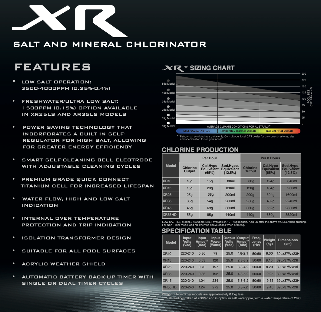 XR Salt and Mineral chlorinator product photo